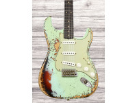 Fender Custom Shop 1961 Stratocaster Super Heavy Relic RW 3A Aged Surf Green 3-Color Sunburst Fender Custom Shop 1961 Stratocaster Super Heavy Relic RW 3A Aged Surf Green 3-Color Sunburst
